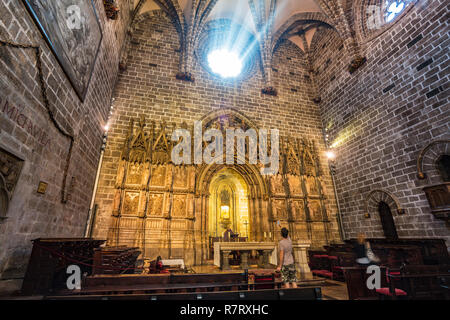 Chapelle du Saint Calice ou le Saint Grial. Santa Maria de la cathédrale de Valence. Valence. Communauté de Valence. Espagne Banque D'Images