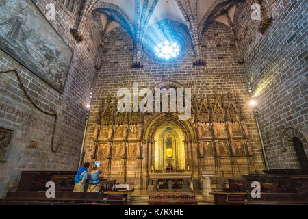 Chapelle du Saint Calice ou le Saint Grial. Santa Maria de la cathédrale de Valence. Valence. Communauté de Valence. Espagne Banque D'Images