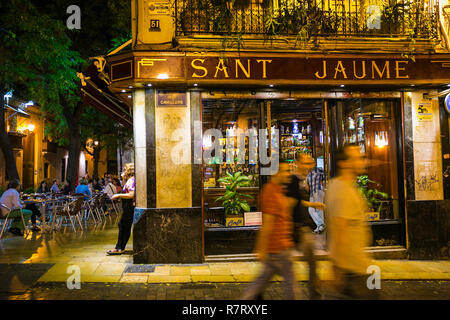 Café Sant Jaume. Vieille Ville. Valence. Communauté de Valence. Espagne Banque D'Images