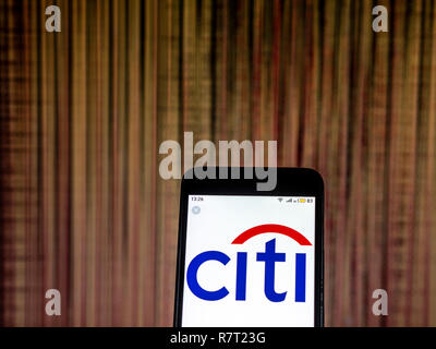 Citigroup investment banking logo de l'entreprise vu affichée sur téléphone intelligent. Banque D'Images