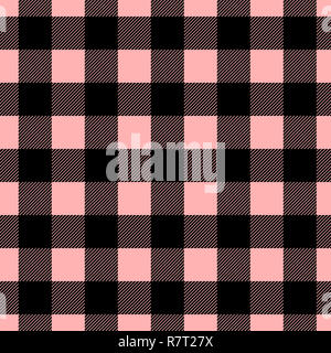 Plaid transparente, bûcheron, motif à carreaux noir et rose. Design pour le papier peint, tissu, textile, de l'enrubannage. Arrière-plan simple Banque D'Images