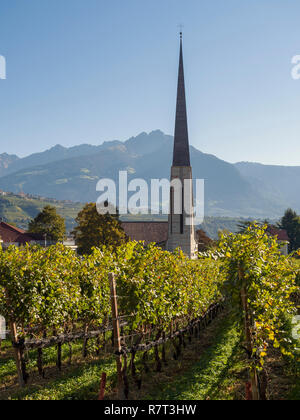 Église paroissiale Saint Joseph, Lagundo près de Merano, Région du Sud, l'Italie, l'Europe Tyrol-Bolzano Banque D'Images