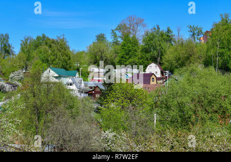 Village entouré d'arbres dans la région de Moscou en Russie Banque D'Images