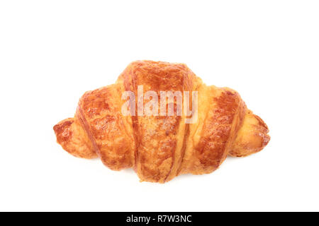 Croissant frais sur un fond blanc. Fresh Bakery. Banque D'Images