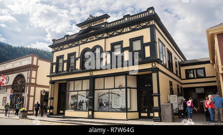 La construction de chemins de fer, Skagway, Alaska, Klondike Gold Rush National Historical Park, États-Unis Banque D'Images