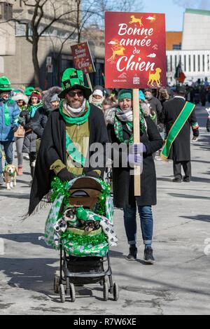 Canada, Province de Québec, Montréal, le jour de la Saint Patrick et saint Patrick's Day Parade dans les rues de la ville Banque D'Images