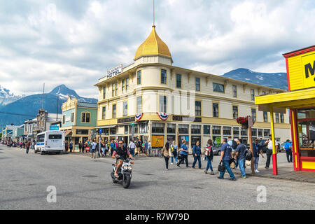 Rues de Skagway, Alaska, Klondike Gold Rush National Historical Park, États-Unis Banque D'Images