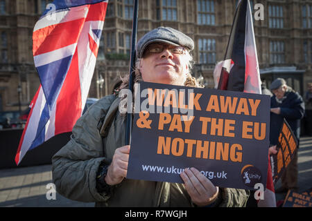 Londres, Royaume-Uni. 11 Décembre, 2018. Rester et Pro-Brexit les protestations des groupes en face du Parlement sur ce qui devait être le jour de la voter. Crédit : Guy Josse/Alamy Live News Banque D'Images