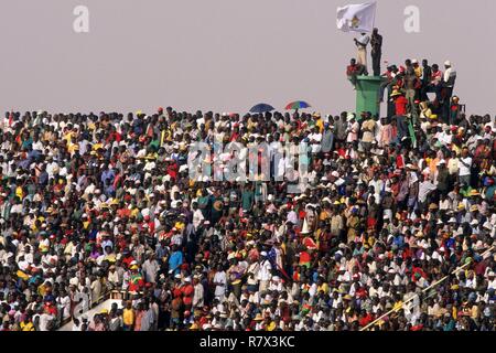 Burkina Faso, Ouagadougou, les partisans de l'équipe Burkinabé à la coupe d'Afrique des Nations Banque D'Images