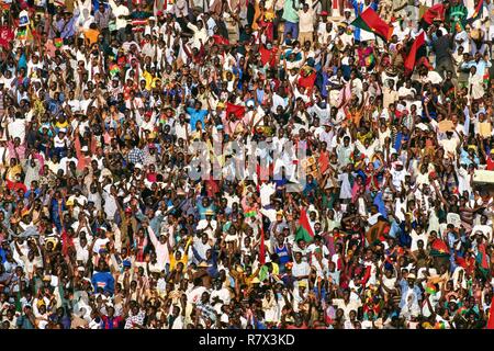 Burkina Faso, Ouagadougou, les partisans de l'équipe Burkinabé à la coupe d'Afrique des Nations Banque D'Images