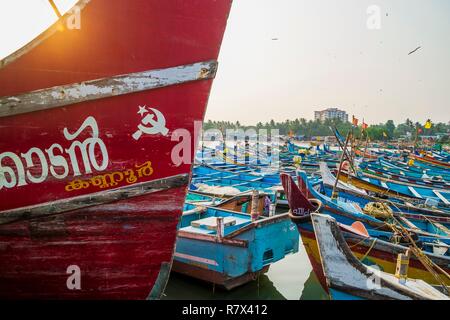 L'Inde, Etat du Kerala, Cannamore ou Ayikkara Kannur, port de pêche de Mappila Bay Banque D'Images