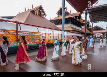 L'Inde, Etat du Kerala, Guruvayur, lieu de pèlerinage autour de Sri Krishna temple Banque D'Images