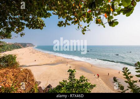 L'Inde, Etat du Kerala, Varkala, Papanasam Beach ou Varkala plage au pied de la falaise Banque D'Images