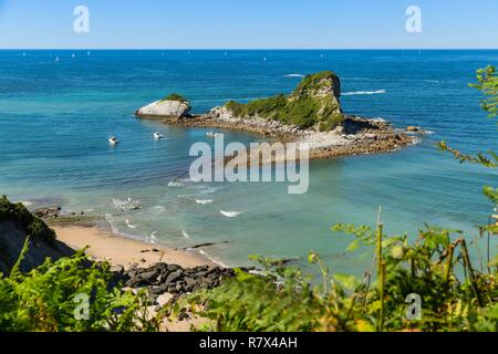 France, Pyrénées Atlantique, Pays Basque, Hendaye, Loya Bay Banque D'Images