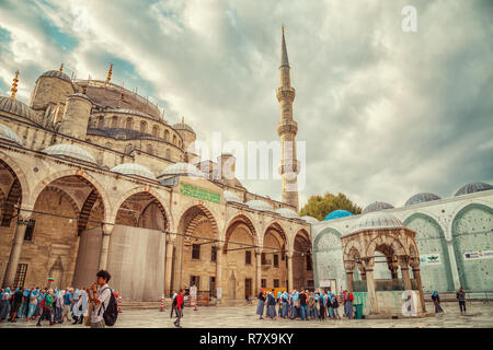 Superbe Mosquée bleue. Istanbul, Turquie - le 19 septembre 2018. Banque D'Images