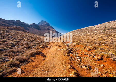 Chemin de randonnée menant à la lagune de Balos sur l'île de Crète, Grèce, Europe. Banque D'Images