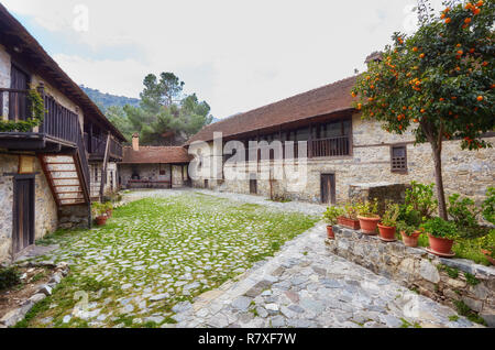 Agios Ioannis Lambadistis monastère St Jean Site du patrimoine mondial de l'Unesco , la vallée de Marathasa. Banque D'Images