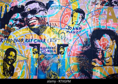 Allemagne, Berlin, Friedrichshain, East Side Gallery, Muhlenstrasse, mur reste, l'amour, la paix par Andreas Paulun et Herve Morlay Banque D'Images