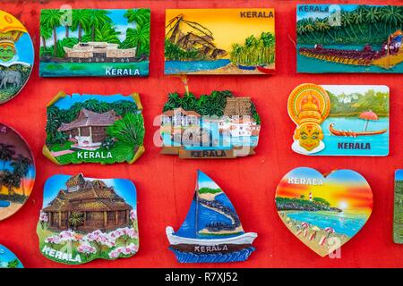 Inde, Etat du Kerala, Kochi (Cochin), ou fort Kochi (uo) District de Fort Cochin, aimants Banque D'Images