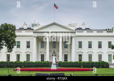 États-unis, District de Columbia, Washington, la Maison Blanche, vue depuis le parc Lafayette Banque D'Images