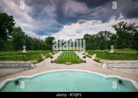 Organisation des Stateslaware, Wilmington, Nemours Estate, ancienne maison de l'industriel Alfred DuPont et de la famille, les jardins français, les jardins en contrebas du Colonade Banque D'Images