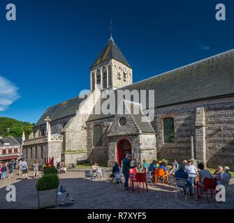 France, Seine Maritime, Veules les roses, Les Plus Beaux Villages de France, la plage Banque D'Images