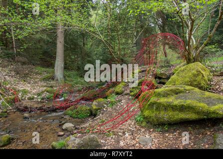 France, Puy de Dome, Ceyrat, les gorges de Ceyrat, le poulpe Montanus, Horizons nature arts festival à Sancy Banque D'Images