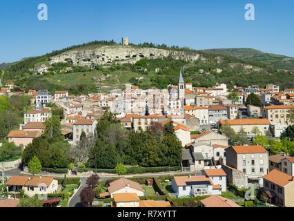 France, Puy de Dome, La Roche Blanche (vue aérienne) Banque D'Images