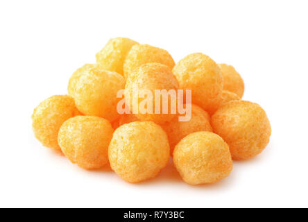 Boules de fromage pâte isolated on white Banque D'Images