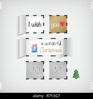 Calendrier de l'avent belle icône vecteur pour le temps de Noël Illustration de Vecteur