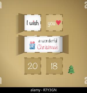 Calendrier de l'avent belle icône vecteur pour le temps de Noël Illustration de Vecteur