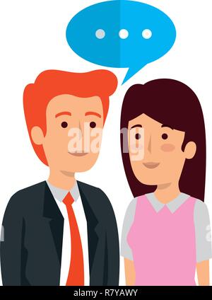 Couple talking business illustration design vecteur caractères avatars Illustration de Vecteur