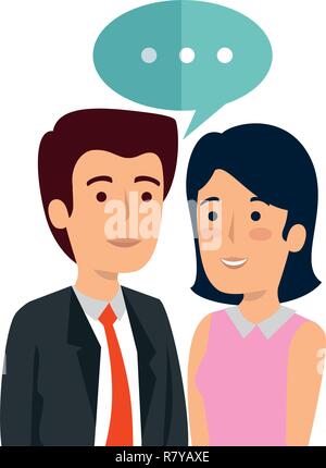 Couple talking business illustration design vecteur caractères avatars Illustration de Vecteur