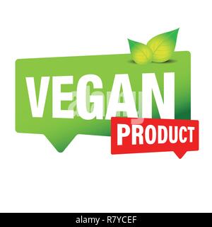 L'étiquette du produit vert signe Vegan Illustration de Vecteur