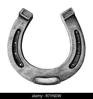 Antique de Horseshoe part attirer l'illustration vintage style gravure isolé sur fond blanc Illustration de Vecteur