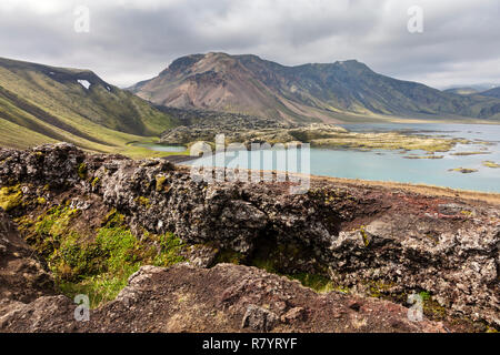 Le Lac de Frostastadarvatn près de Landmannalaugar, Islande Banque D'Images