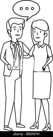 Couple talking business illustration design vecteur caractères avatars Illustration de Vecteur