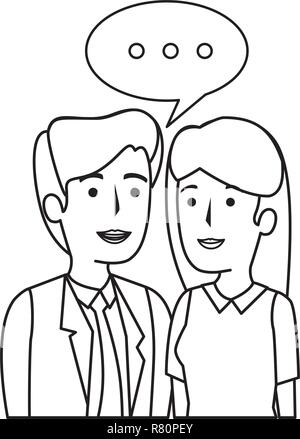 Couple talking business illustration design vecteur caractères avatars Illustration de Vecteur