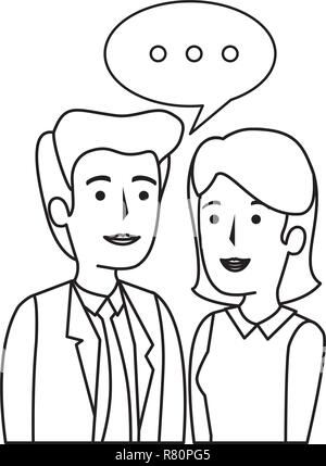 Couple talking business illustration design vecteur caractères avatars Illustration de Vecteur