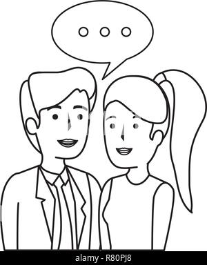 Couple talking business illustration design vecteur caractères avatars Illustration de Vecteur