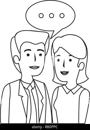 Couple talking business illustration design vecteur caractères avatars Illustration de Vecteur