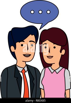Couple talking business illustration design vecteur caractères avatars Illustration de Vecteur