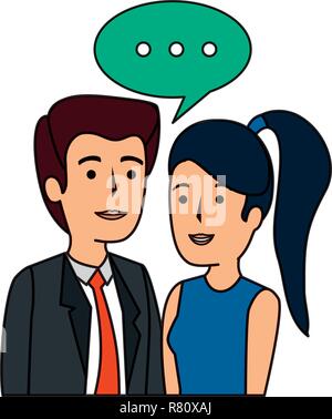 Couple talking business illustration design vecteur caractères avatars Illustration de Vecteur