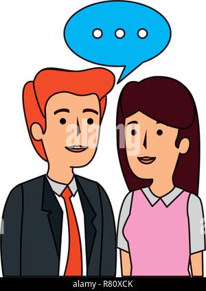 Couple talking business illustration design vecteur caractères avatars Illustration de Vecteur