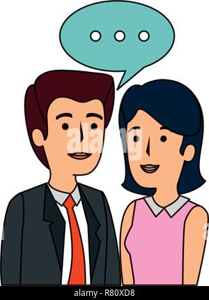 Couple talking business illustration design vecteur caractères avatars Illustration de Vecteur