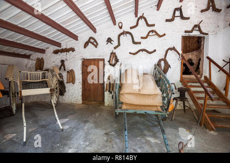 Majorque, Baléares, Espagne - 21 juillet 2013 : calèche. Manoir Médiéval musée de La Granja sur l'île Banque D'Images