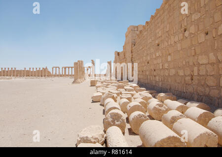 Ruines du temple de Bel, dans la ville antique de Palmyre, Tadmor, Palmyre, Homs, Syrie Gouvernorat Banque D'Images