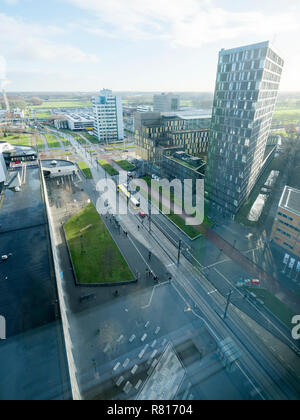 Utrecht, Pays-Bas, 11 décembre 2018 : bâtiments colorés sur le campus de l'université de Uithof près d'Utrecht en Hollande vu de casa confetti Banque D'Images