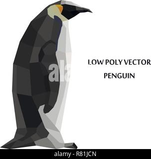 Dessin vectoriel moderne d'un profil de pingouins en basse poly. Illustration de Vecteur