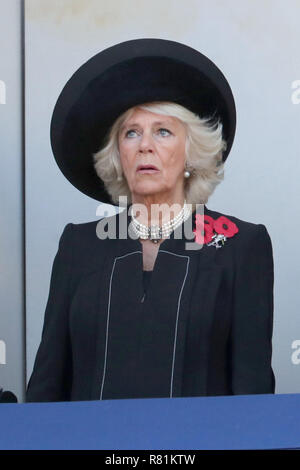 La Reine, accompagnée par d'autres hauts membres de la famille royale assiste au défilé du jour du Souvenir au cénotaphe sur le centenaire de la fin de la Première Guerre mondiale. En vedette : Camilla, Duchesse de Cornwall où : London, Royaume-Uni Quand : 11 Nov 2018 Crédit : John Rainford/WENN Banque D'Images